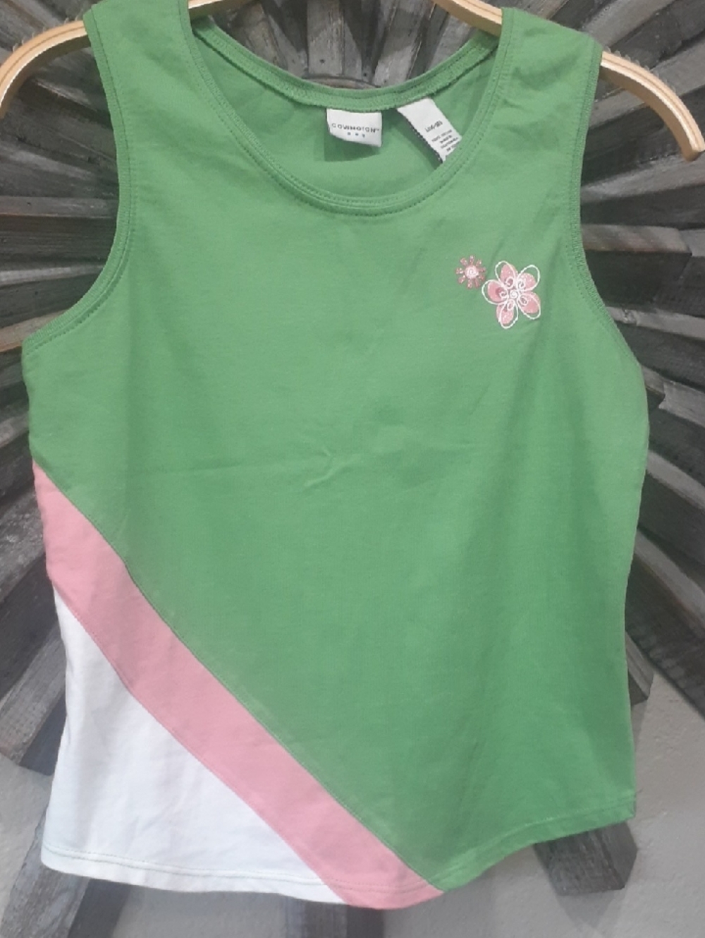 Covington Green & Pink Girls' Sleeveless Tank Top